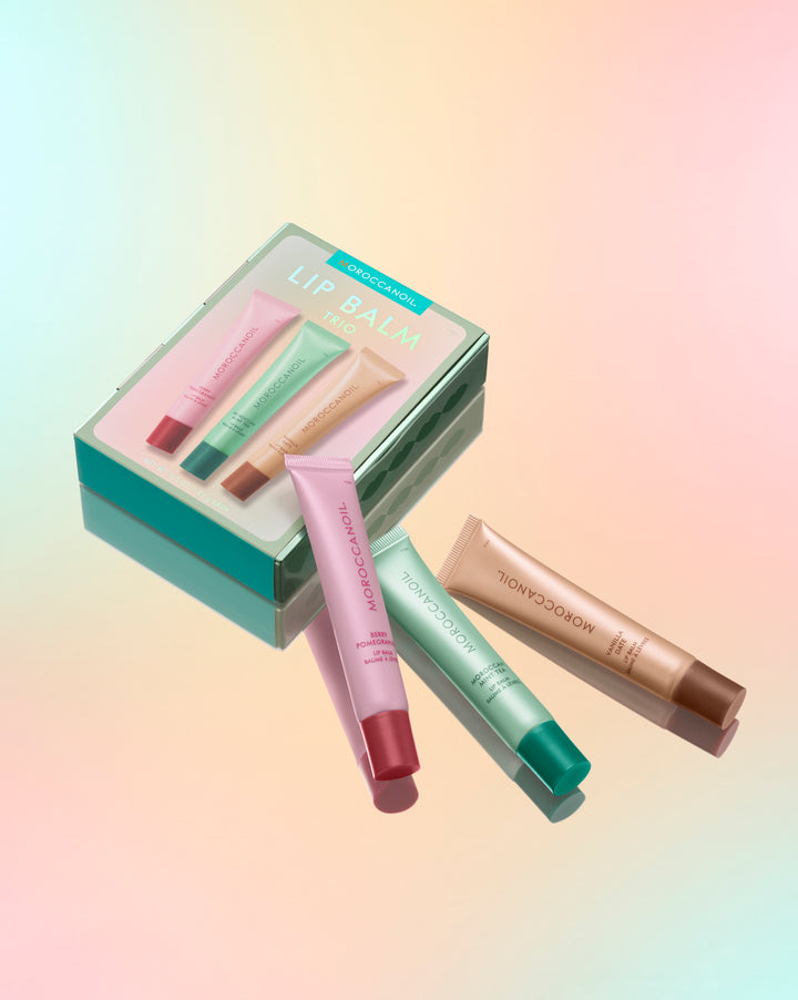 Moroccanoil Lip Balm Trio Tin Box – 3 Lip Balms