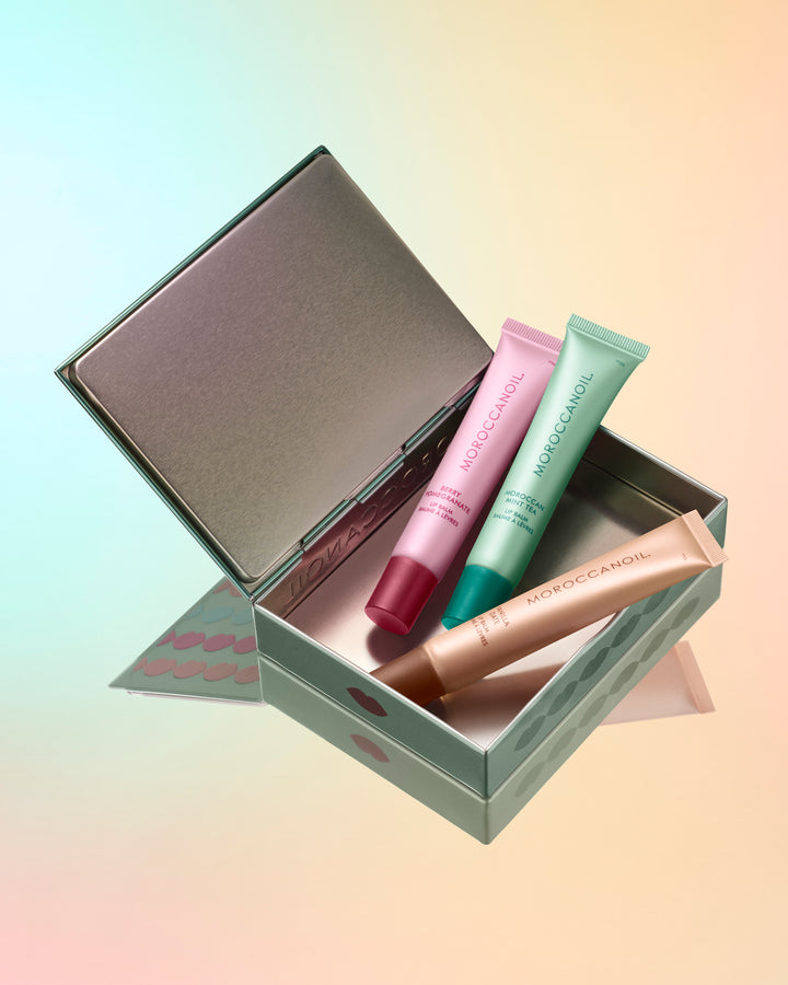 Moroccanoil Lip Balm Trio Tin Box – 3 Lip Balms