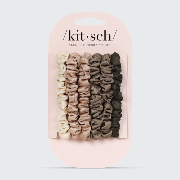 KITSCH – Ultra Petite Satin Scrunchies (6 stuks)
