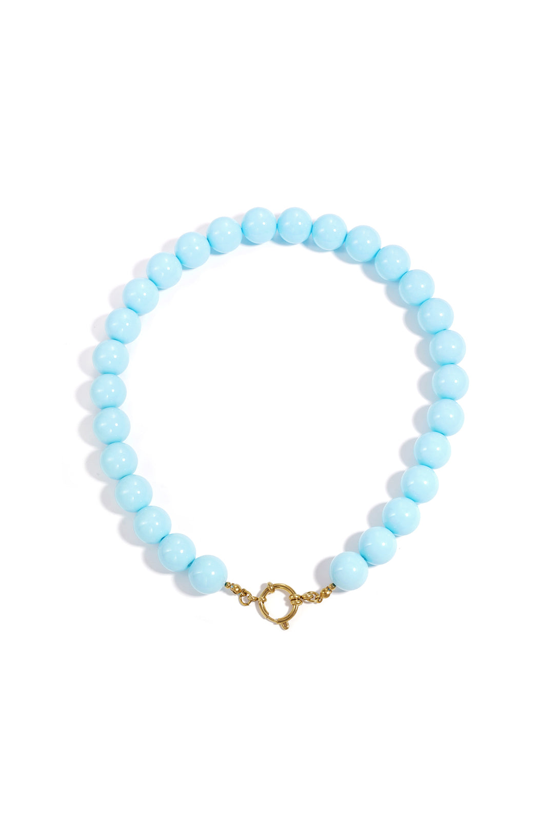 Ketting met grote kralen en frontsluiting-15mm