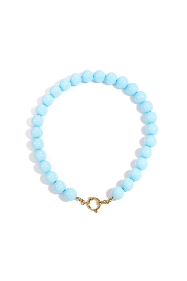 Ketting met grote kralen en frontsluiting-15mm