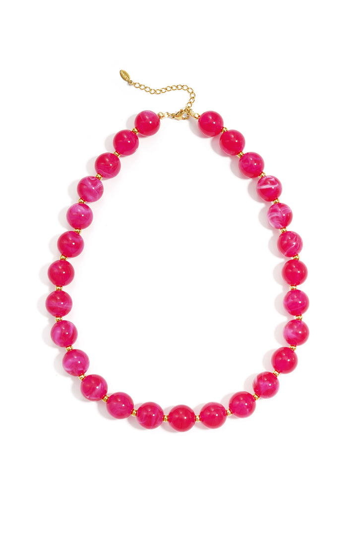 Kralenketting met goude kraaltjes 13.5mm