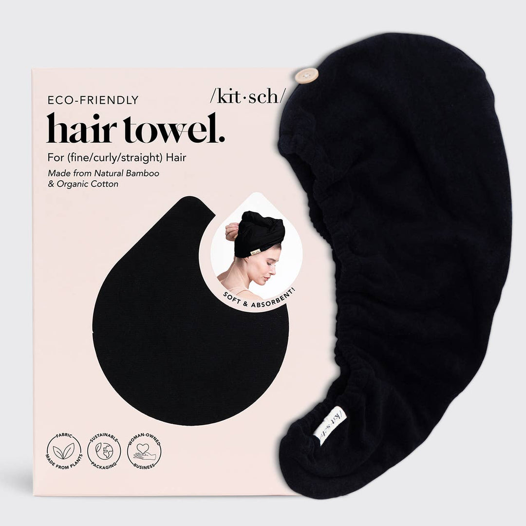 KITSCH – Sneldrogende Haarhanddoek Eco Black