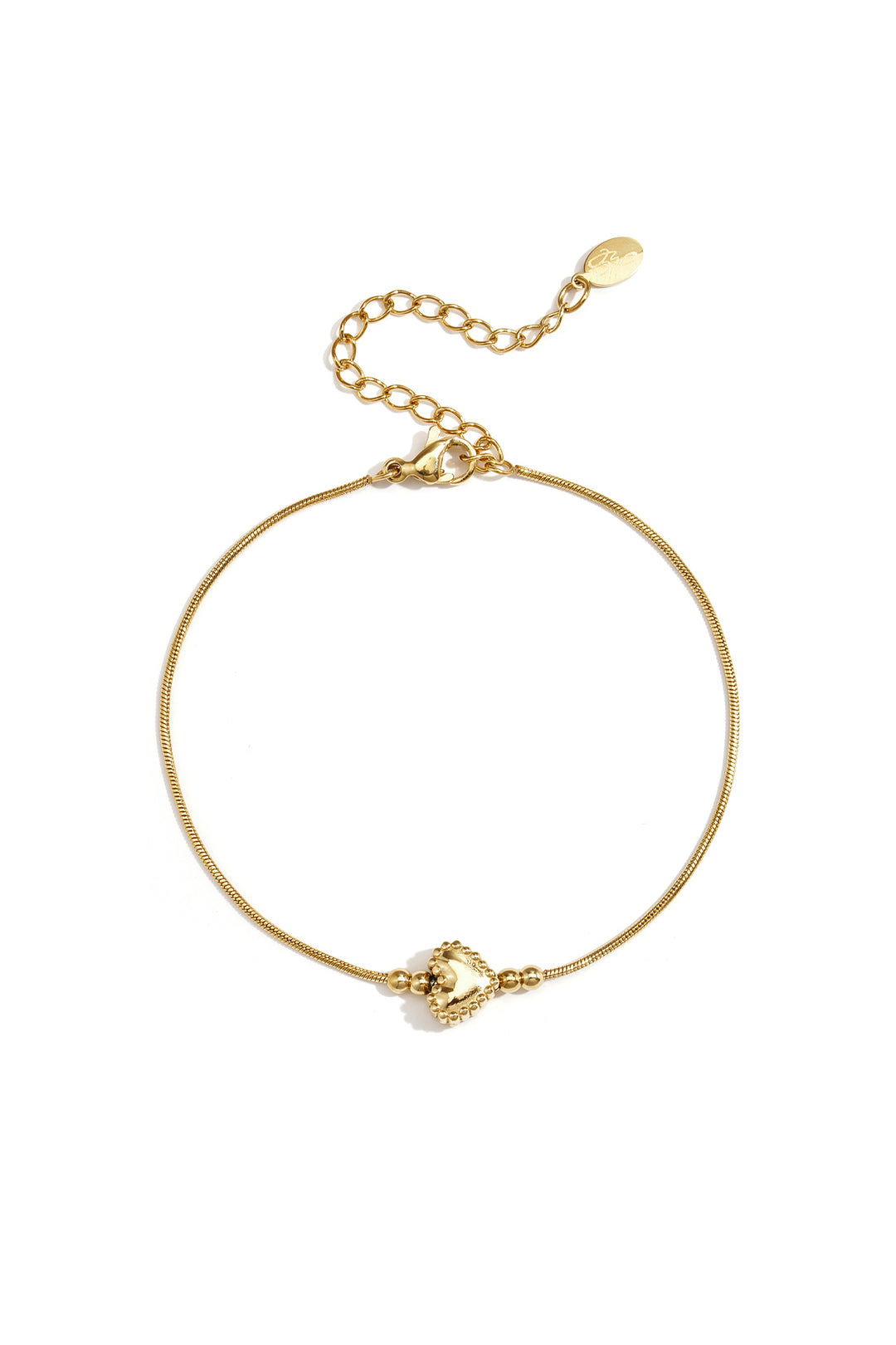 Minimalistische armband met versierd hartje