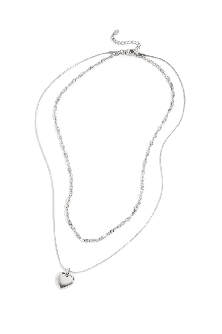 Gelaagde ketting met hart charm