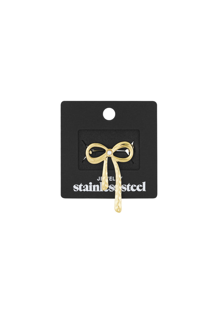 broche pearl bow