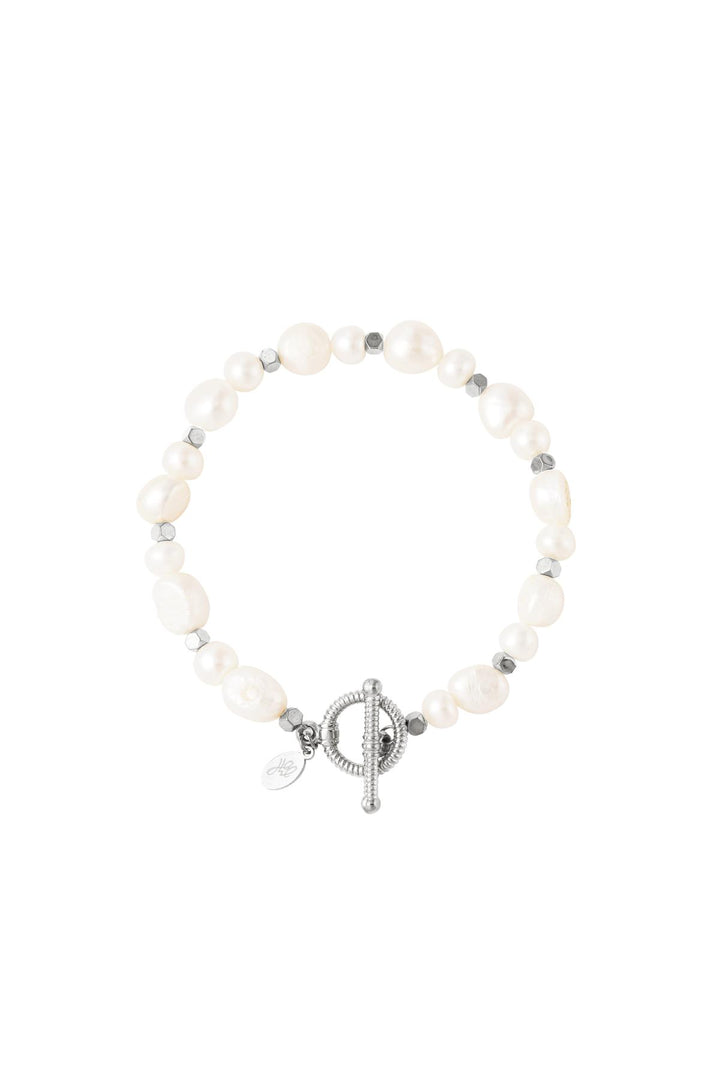 Roestvrij stalen armband parels Goud kleur Stainless Steel