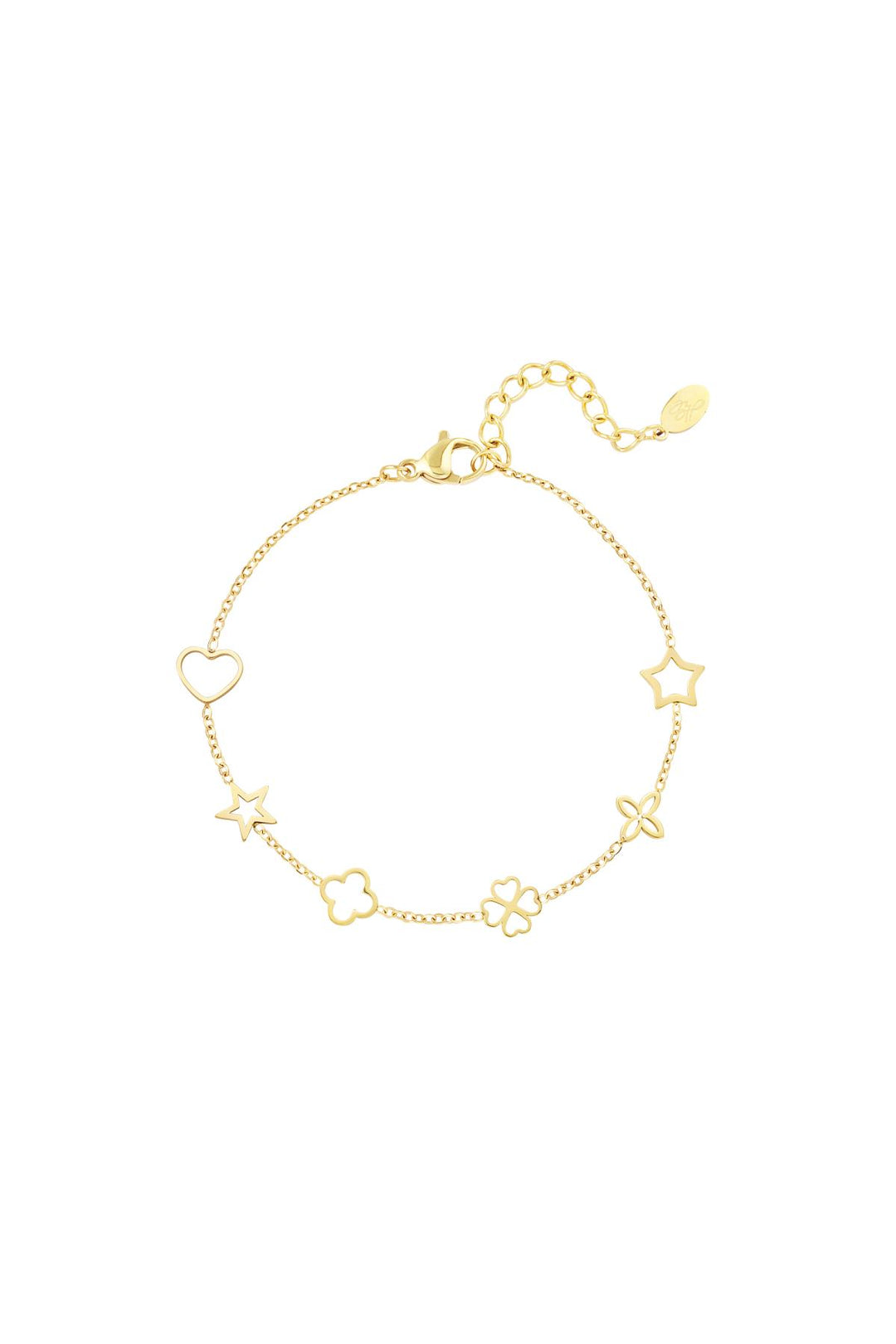 Armband met figuurtjes Goud kleur Stainless Steel