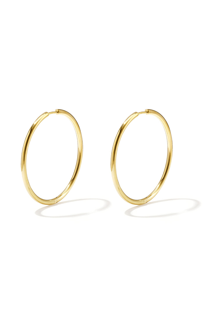 RVS oorbellen hoops medium Goud kleur Stainless Steel