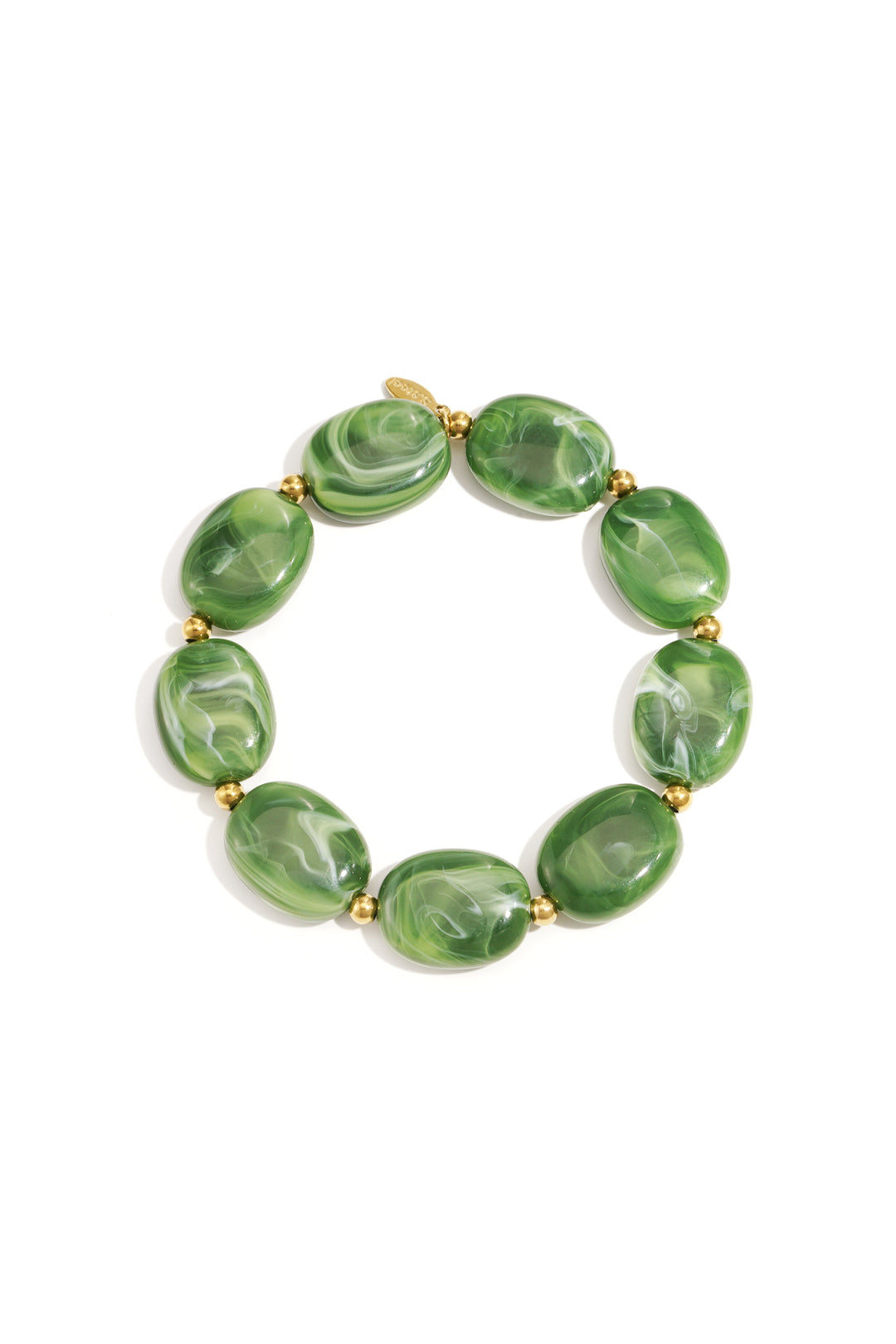 Kralen armband met ovale en goude kralen