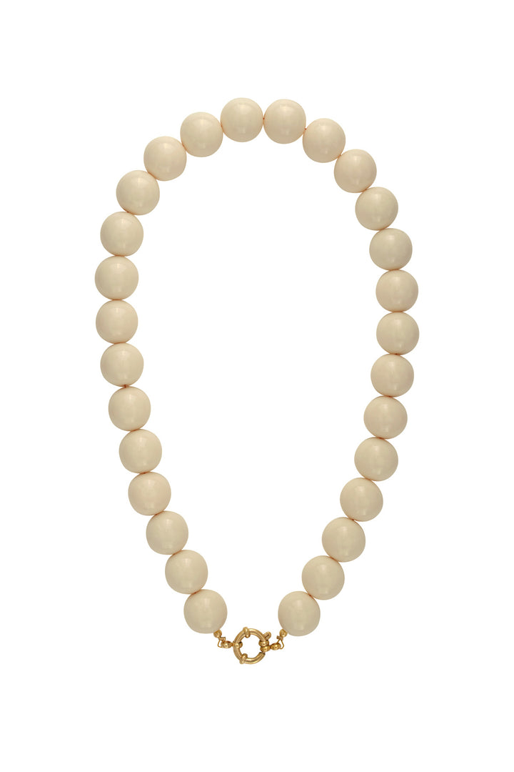 Ketting met grote kralen en frontsluiting-15mm