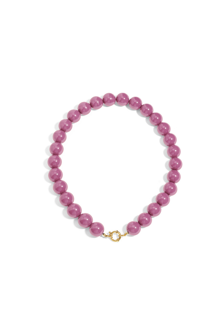 Ketting met grote kralen en frontsluiting-15mm