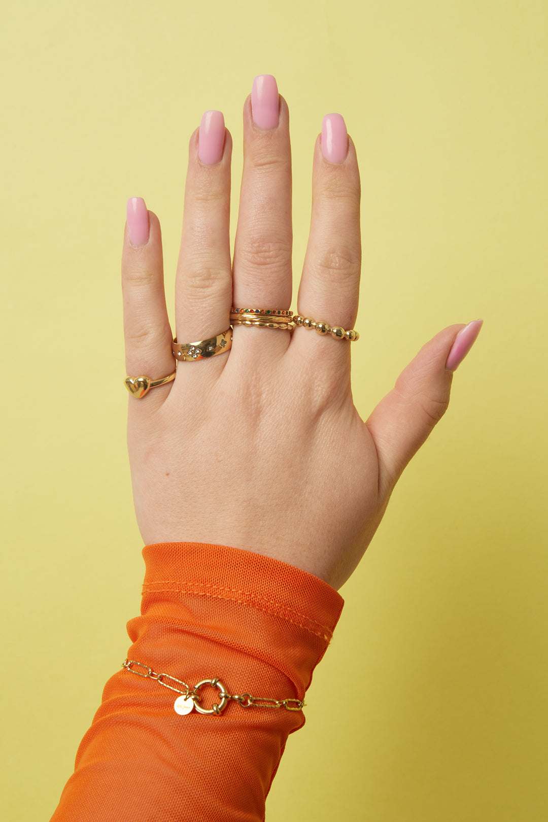 Statement ring met bolletjes