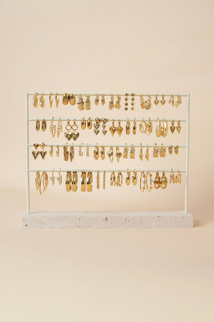 Stenen oorbellen display