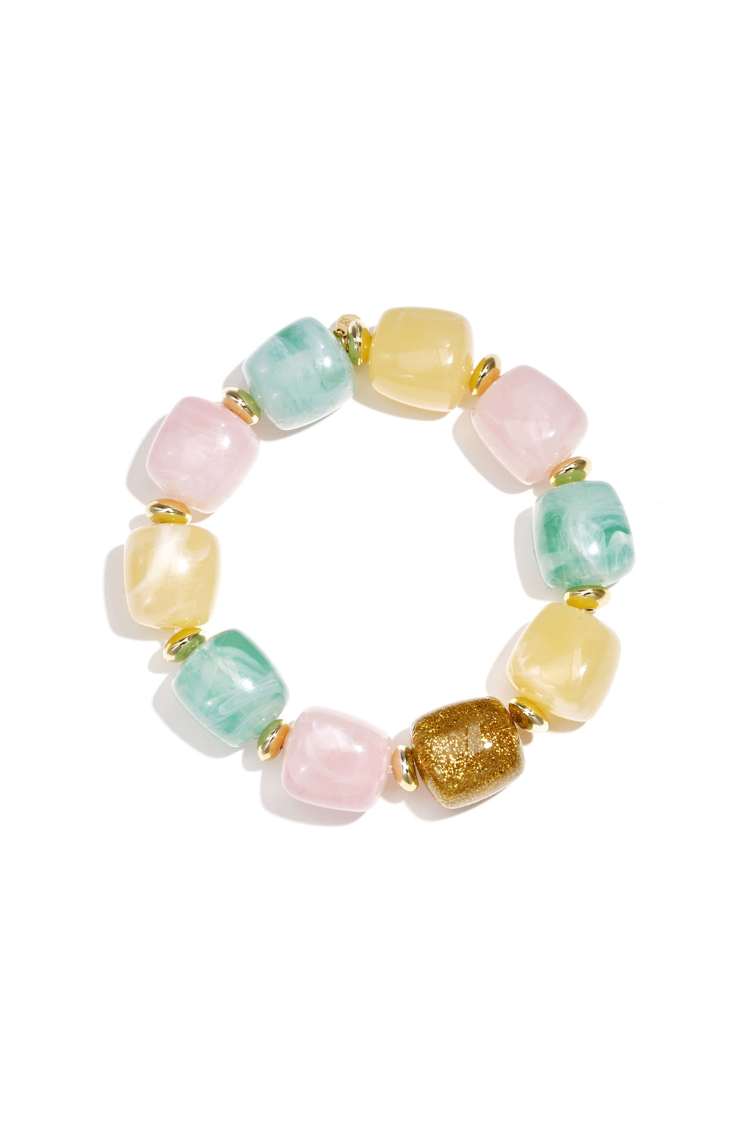 Kralenarmband met statement glitterkraal