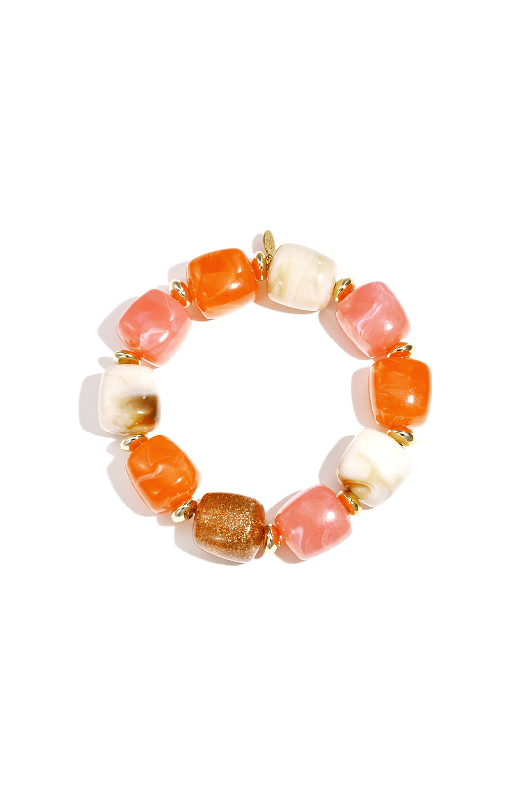Kralenarmband met statement glitterkraal