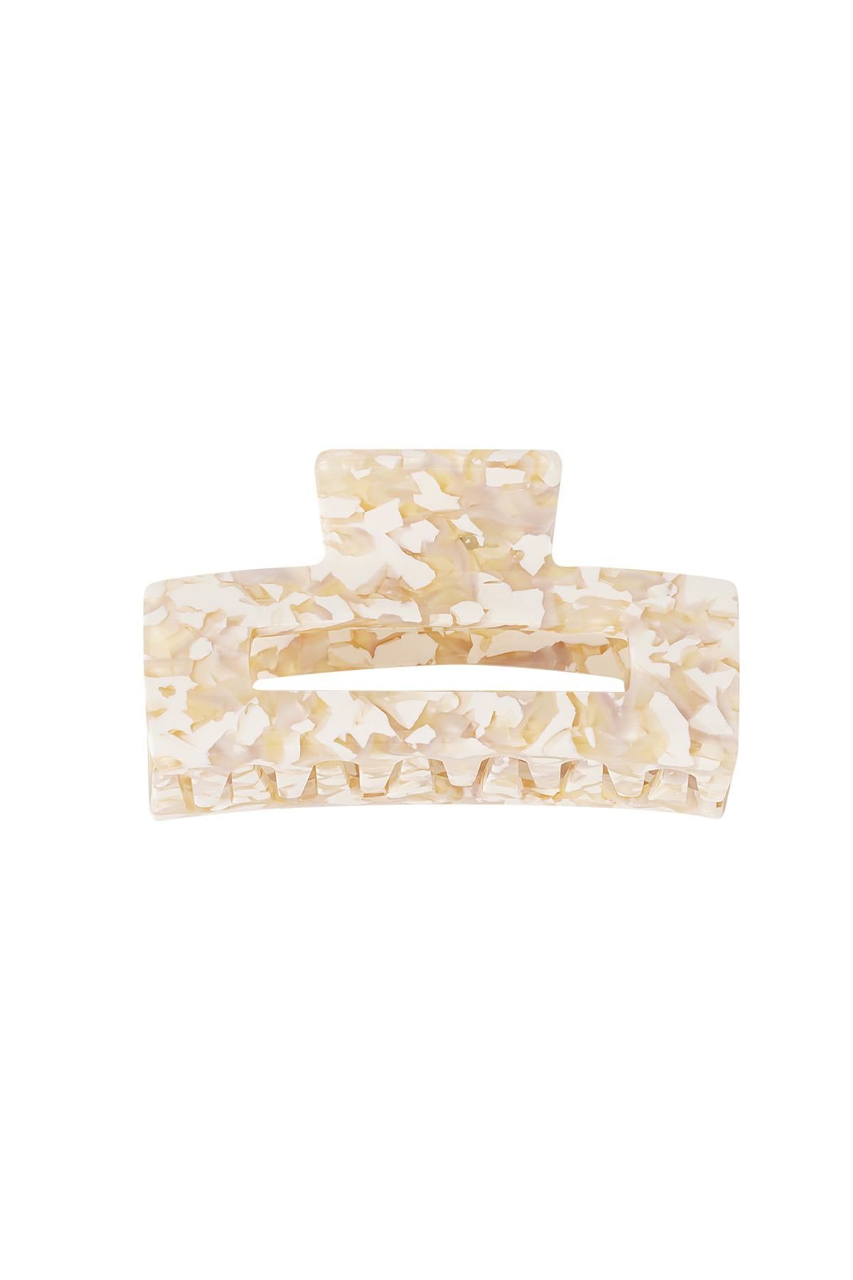 Hair clip with print Beige Sheet Material