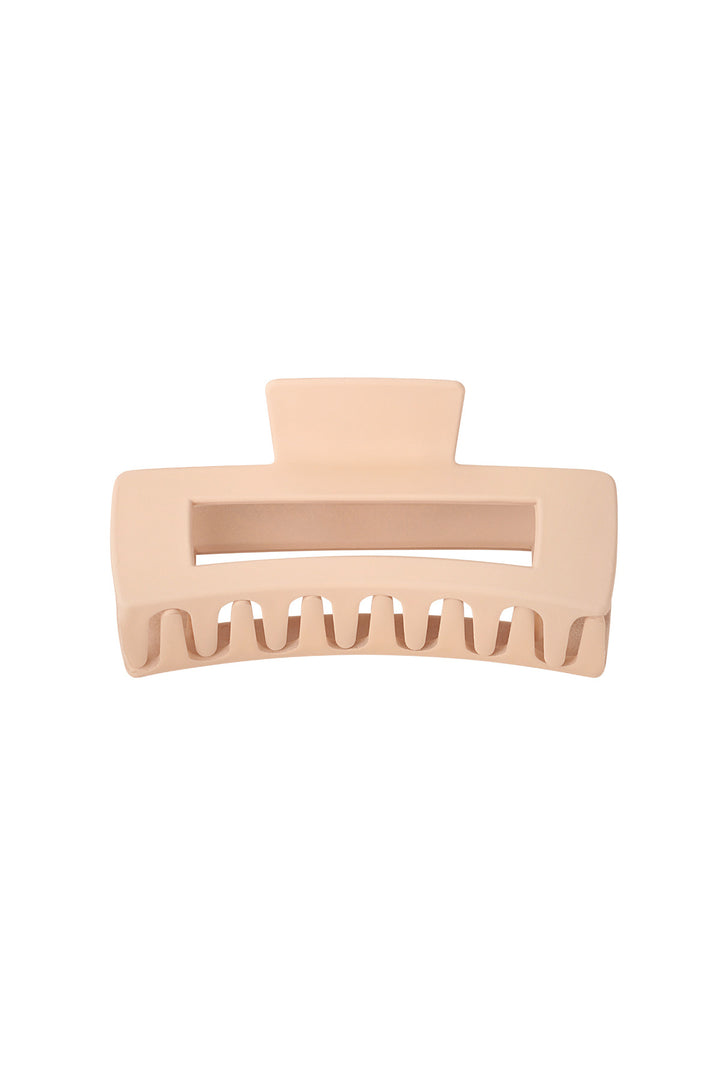 Hair clip rectangle - cream Plastic