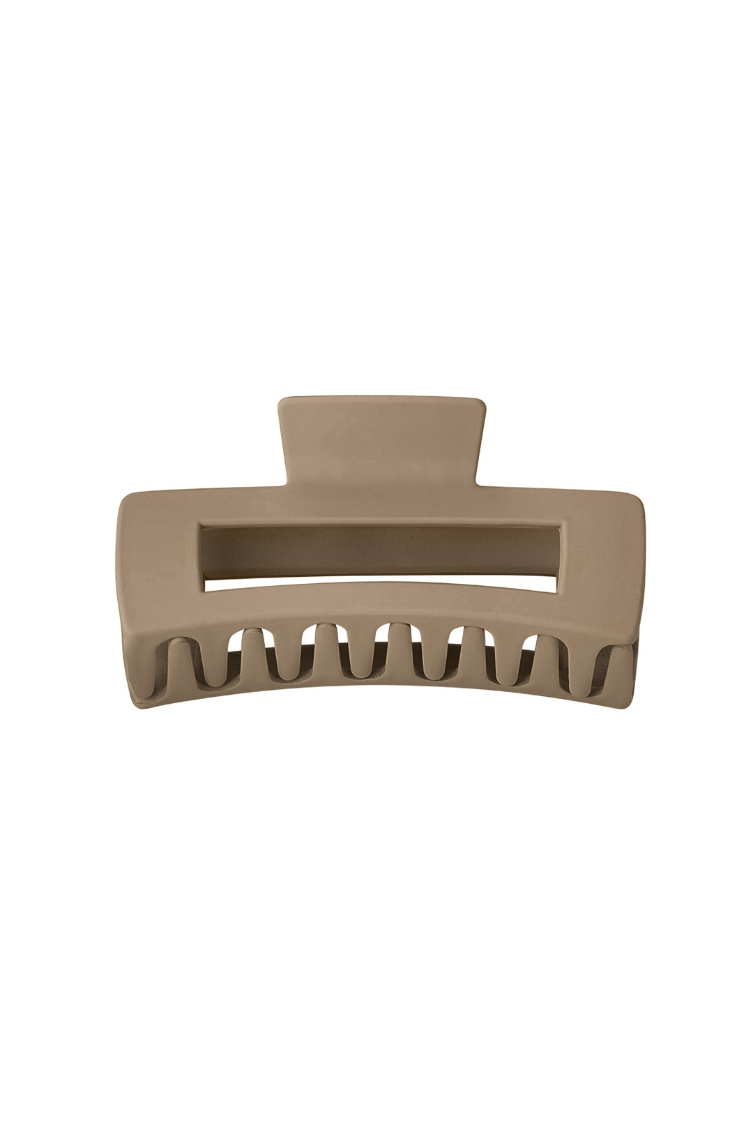 Hair clip rectangle - cream Plastic