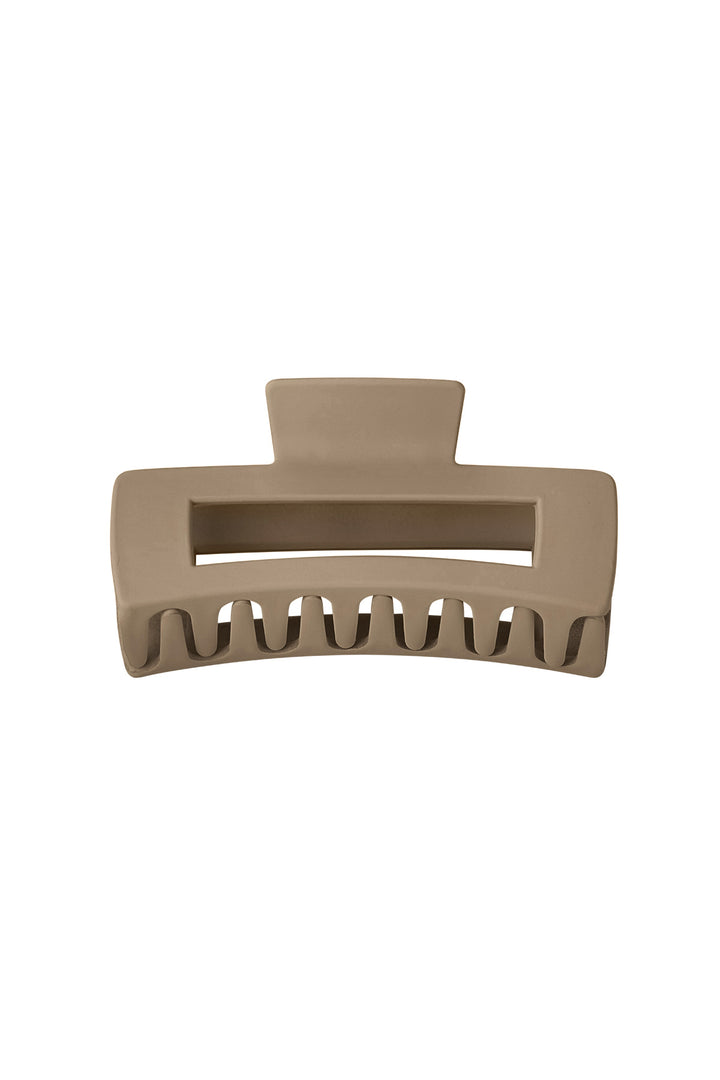 Hair clip rectangle - cream Plastic