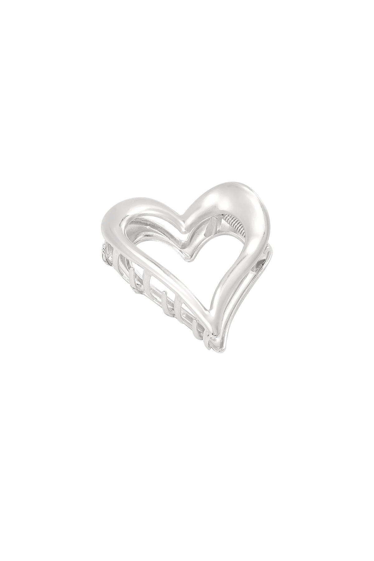 Silver color heart hair clip