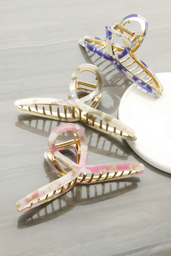 Hair clip curl marble - gray