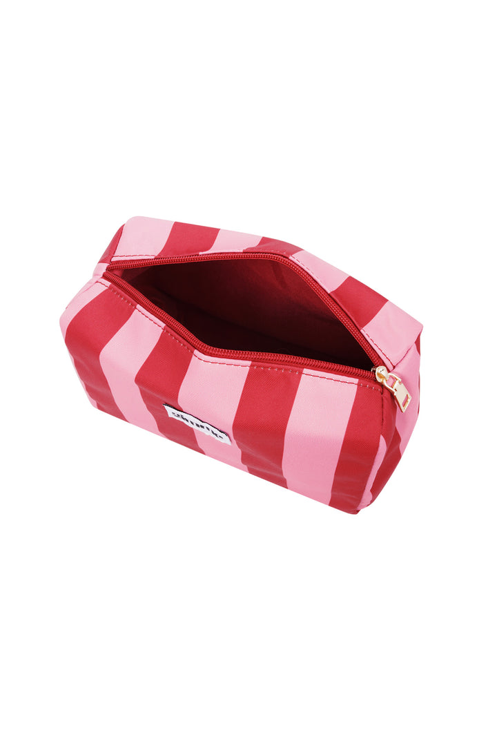 Toilettas grote streep - Roze rood