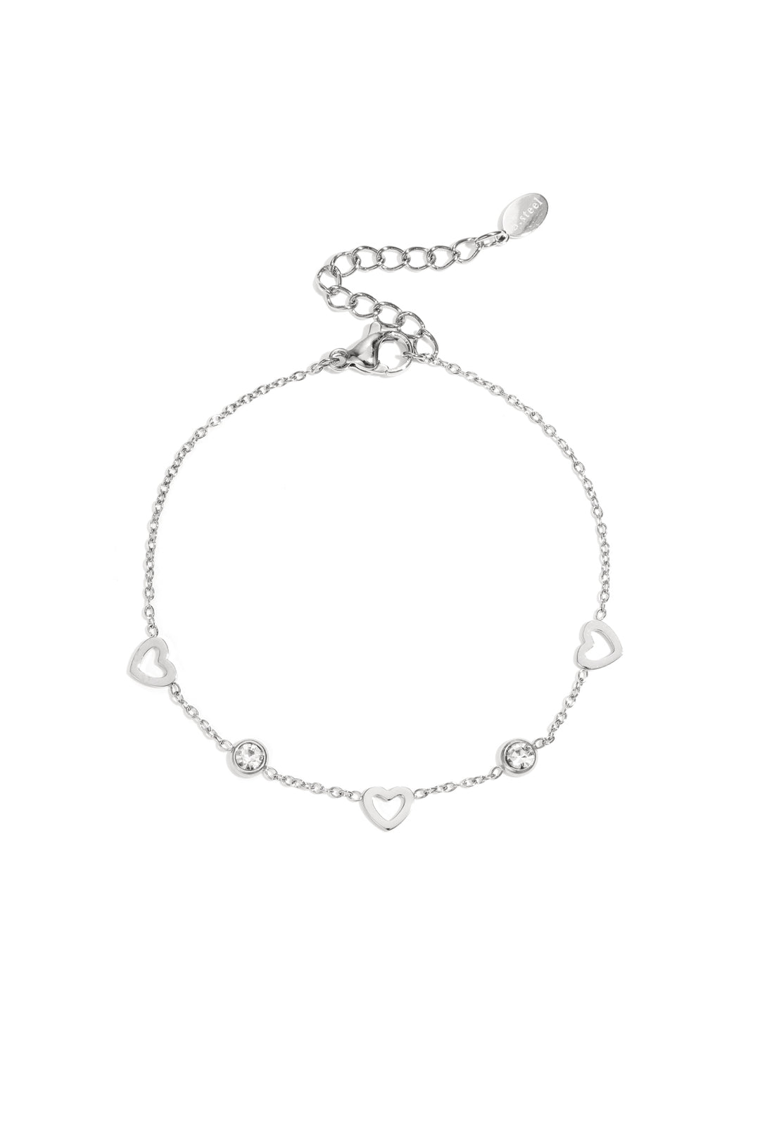 armband met hart en diamant bedels