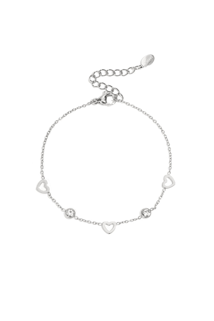 armband met hart en diamant bedels