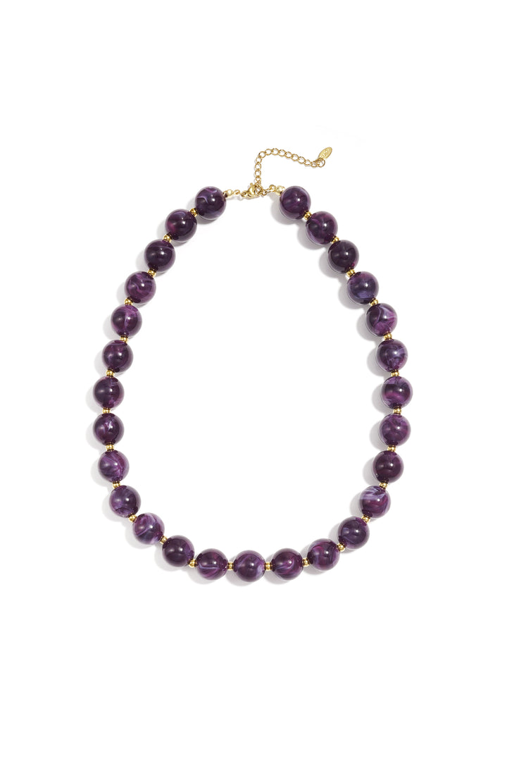 Kralenketting met goude kraaltjes 13.5mm