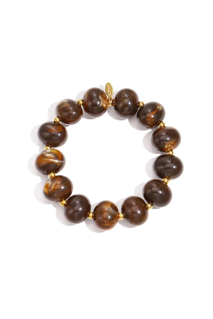 Elastieke kralenarmband met grote kralen