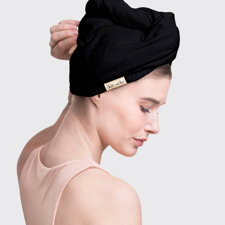 KITSCH – Sneldrogende Haarhanddoek Eco Black