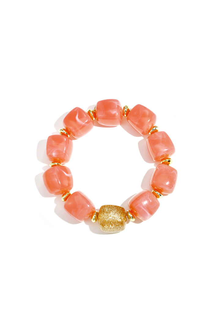 Kralenarmband met statement glitterkraal