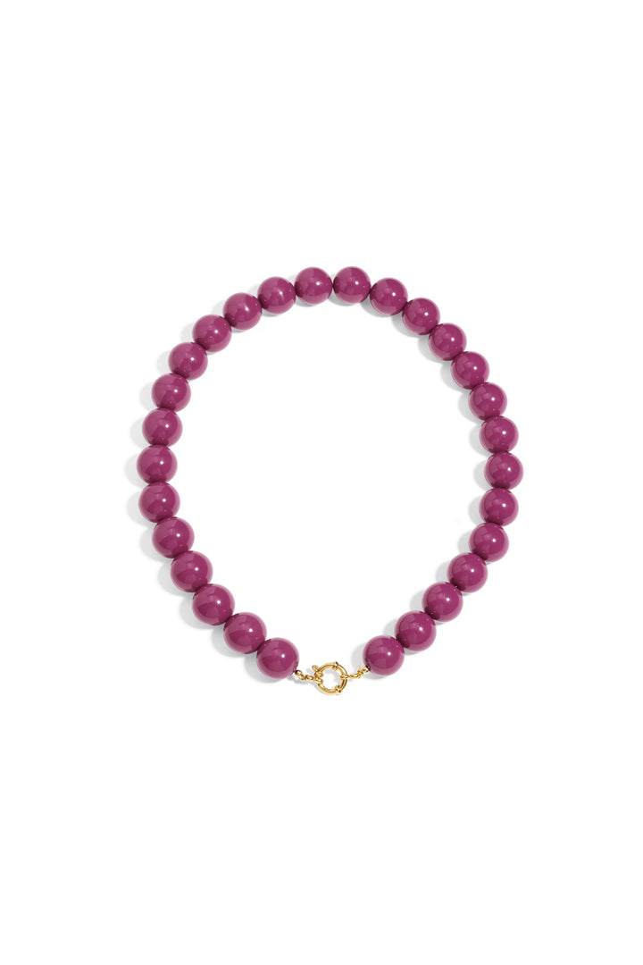 Ketting met grote kralen en frontsluiting-15mm