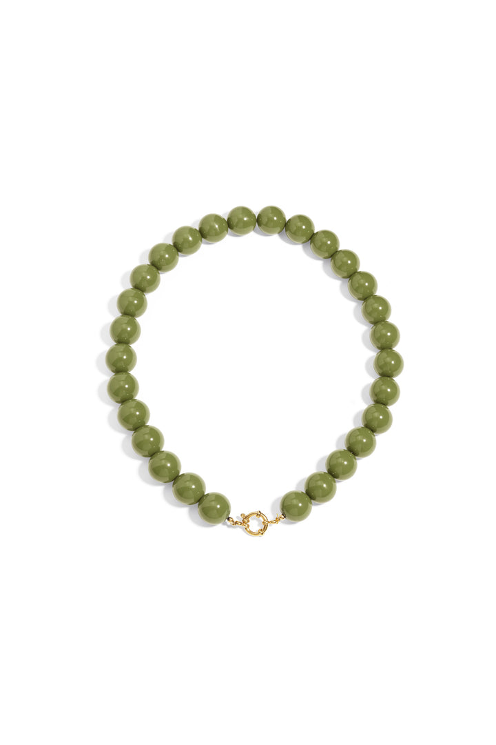 Ketting met grote kralen en frontsluiting-15mm