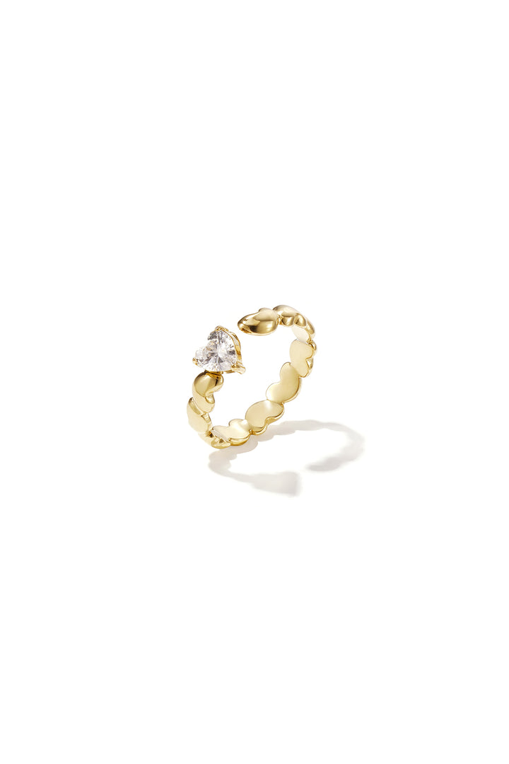 Ring met wisselende harten en zirkonia