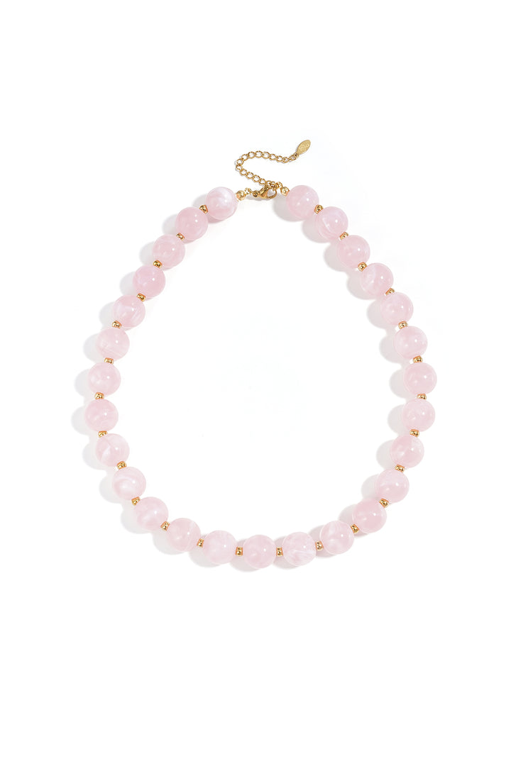 Kralenketting met goude kraaltjes 13.5mm