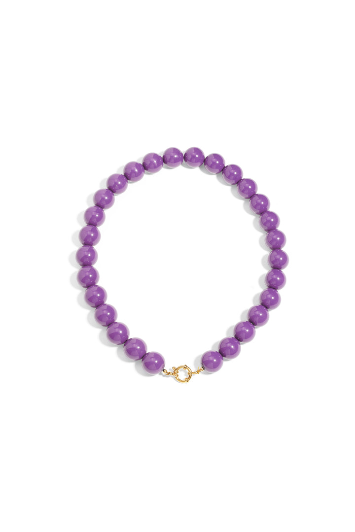 Ketting met grote kralen en frontsluiting-15mm