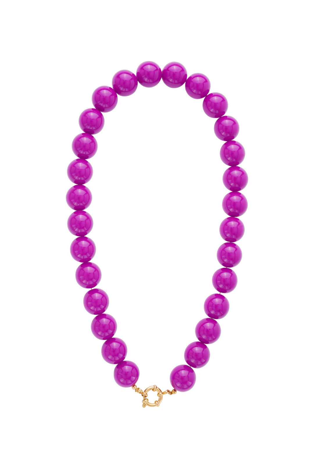 Ketting met grote kralen en frontsluiting-15mm