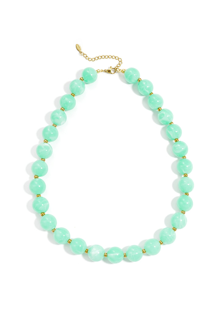 Kralenketting met goude kraaltjes 13.5mm