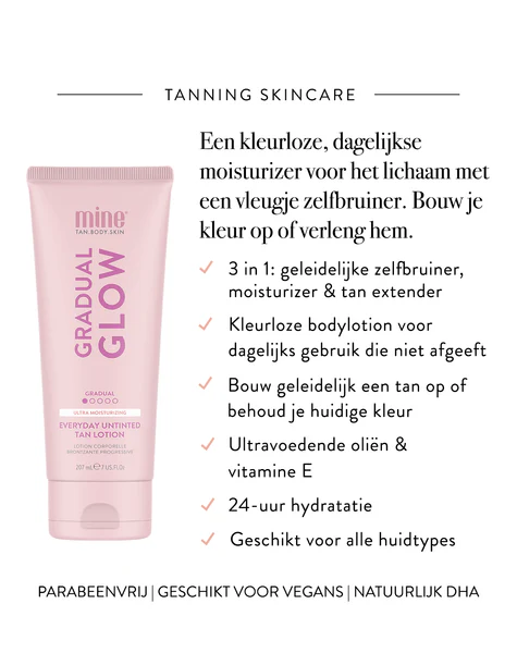 MineTan Gradual Glow Everyday Tan Lotion – Natuurlijke, Hydraterende Zelfbruiner
