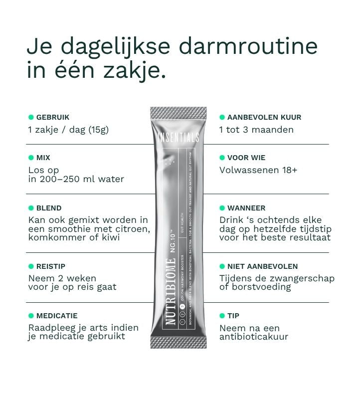 Insentials Nutribiome NG10 – Darmflora &amp; Spijsvertering – 30 sachets