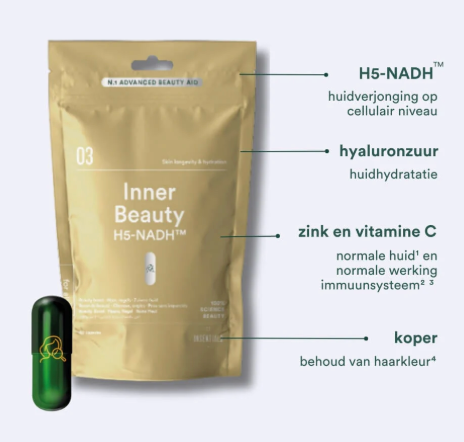 Insentials Inner Beauty H5-NADH – Skin Longevity & Hydratatie van Binnenuit