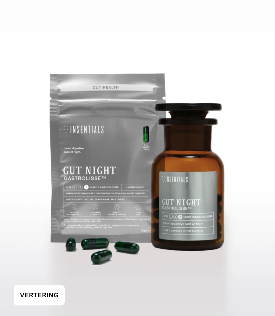 Insentials Gut Night – Spijsvertering &amp; Maagcomfort – 30 capsules Jar+Refill