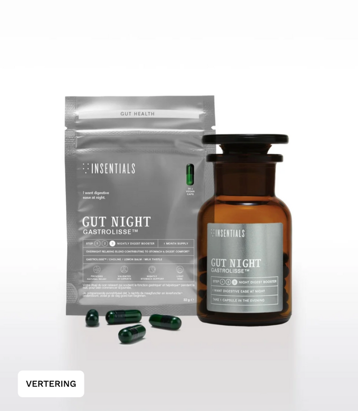 Insentials Gut Night – Spijsvertering &amp; Maagcomfort – 30 capsules Jar+Refill