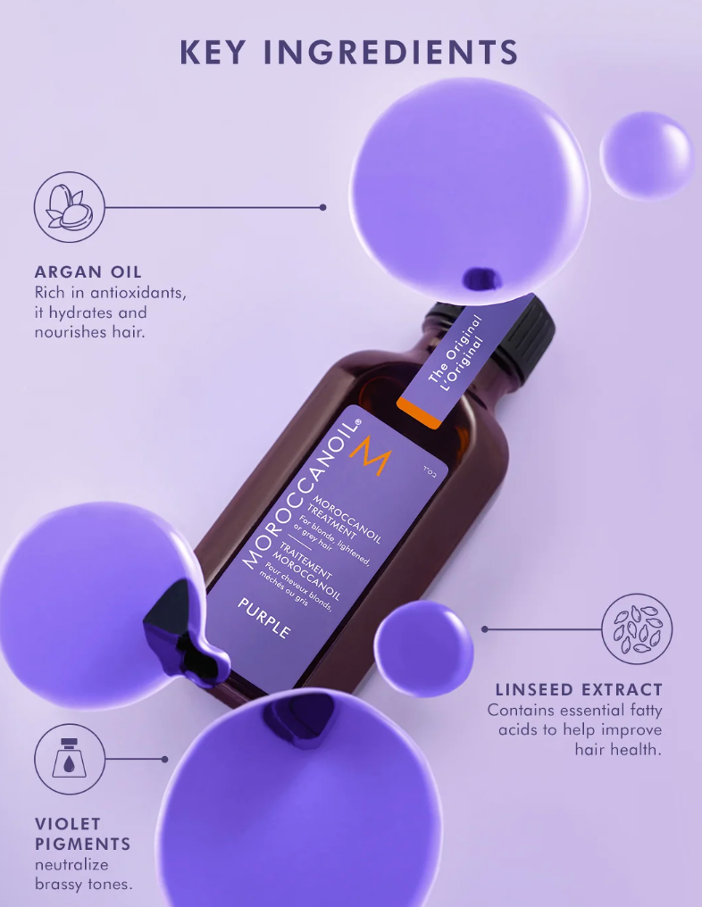 Moroccanoil Treatment Purple 50 ml met Pomp – Voor Blond &amp; Grijs Haar