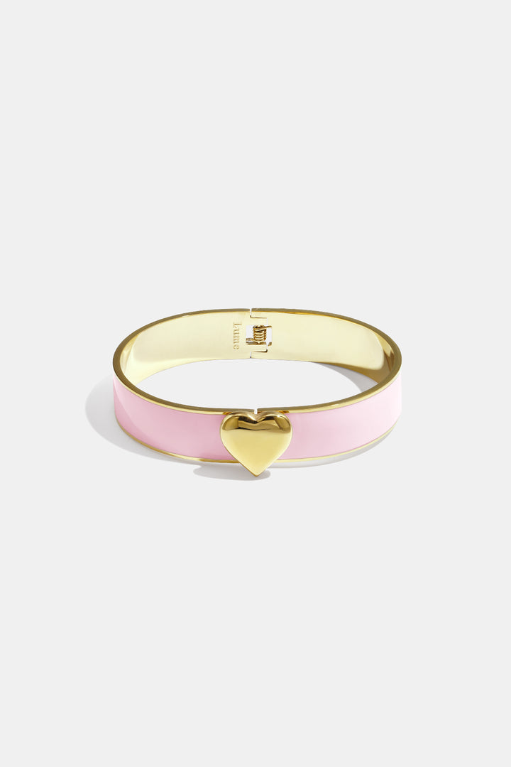 Armband in diverse kleuren met hart detail - 1,3 cm