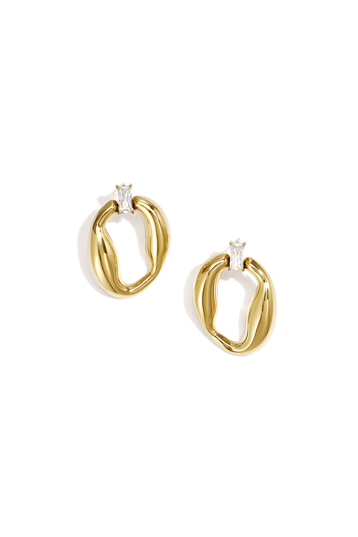 Roestvrijstalen oorknopjes met onregelmatige vorm, eenvoudige, alledaagse serie, dames sieraden