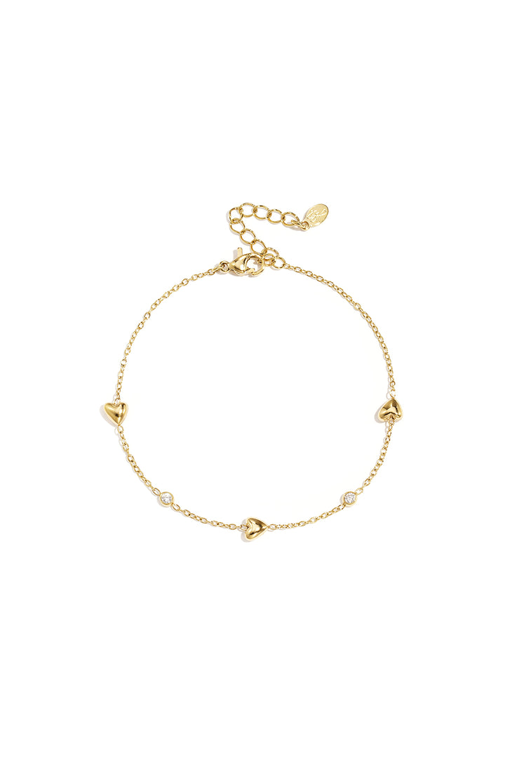Armband met gevulde hartjes