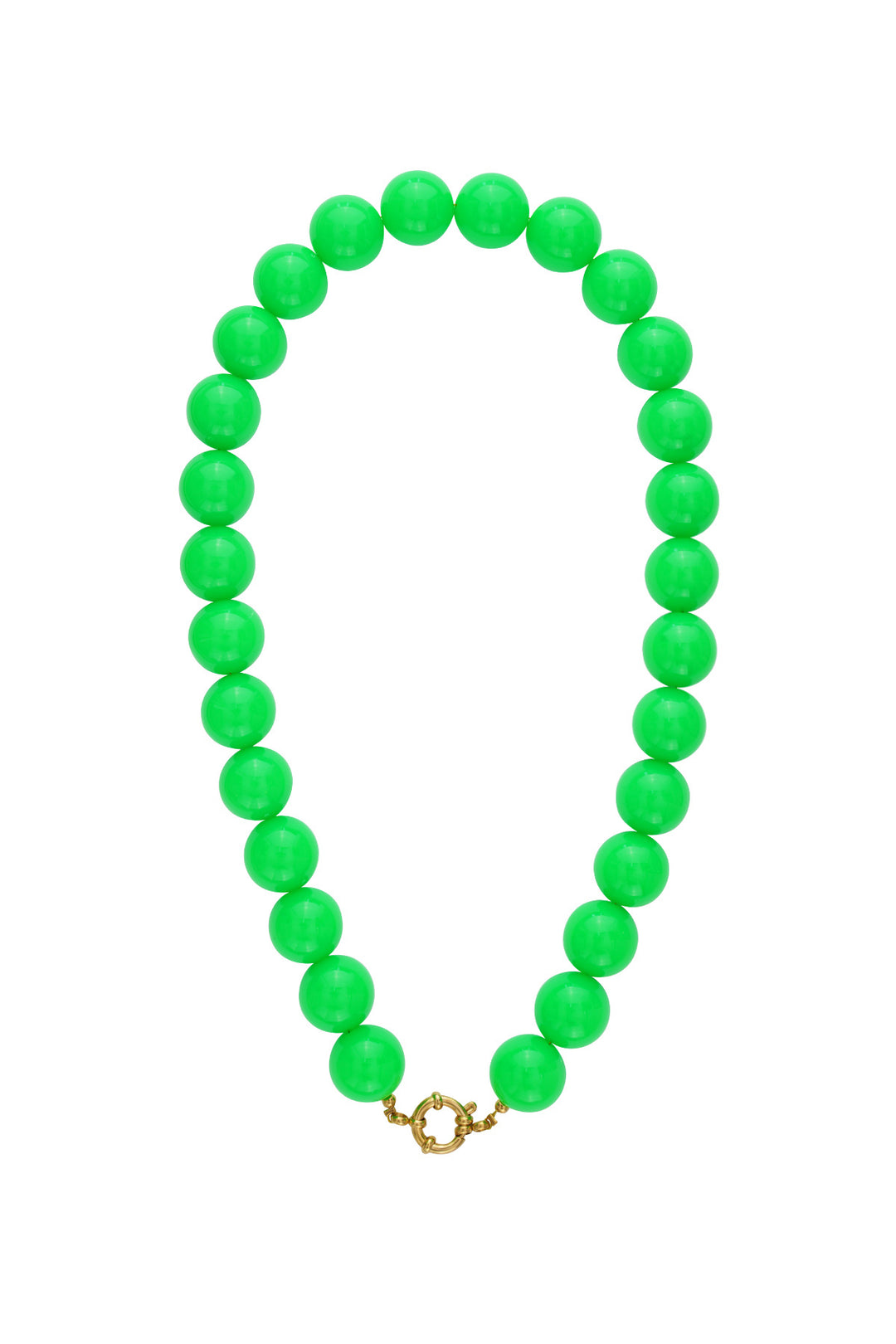 Ketting met grote kralen en frontsluiting-15mm